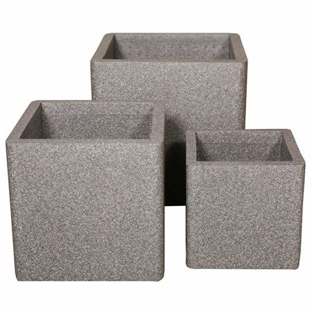 Set of 4 IQBANA SQUARE pots - Grey